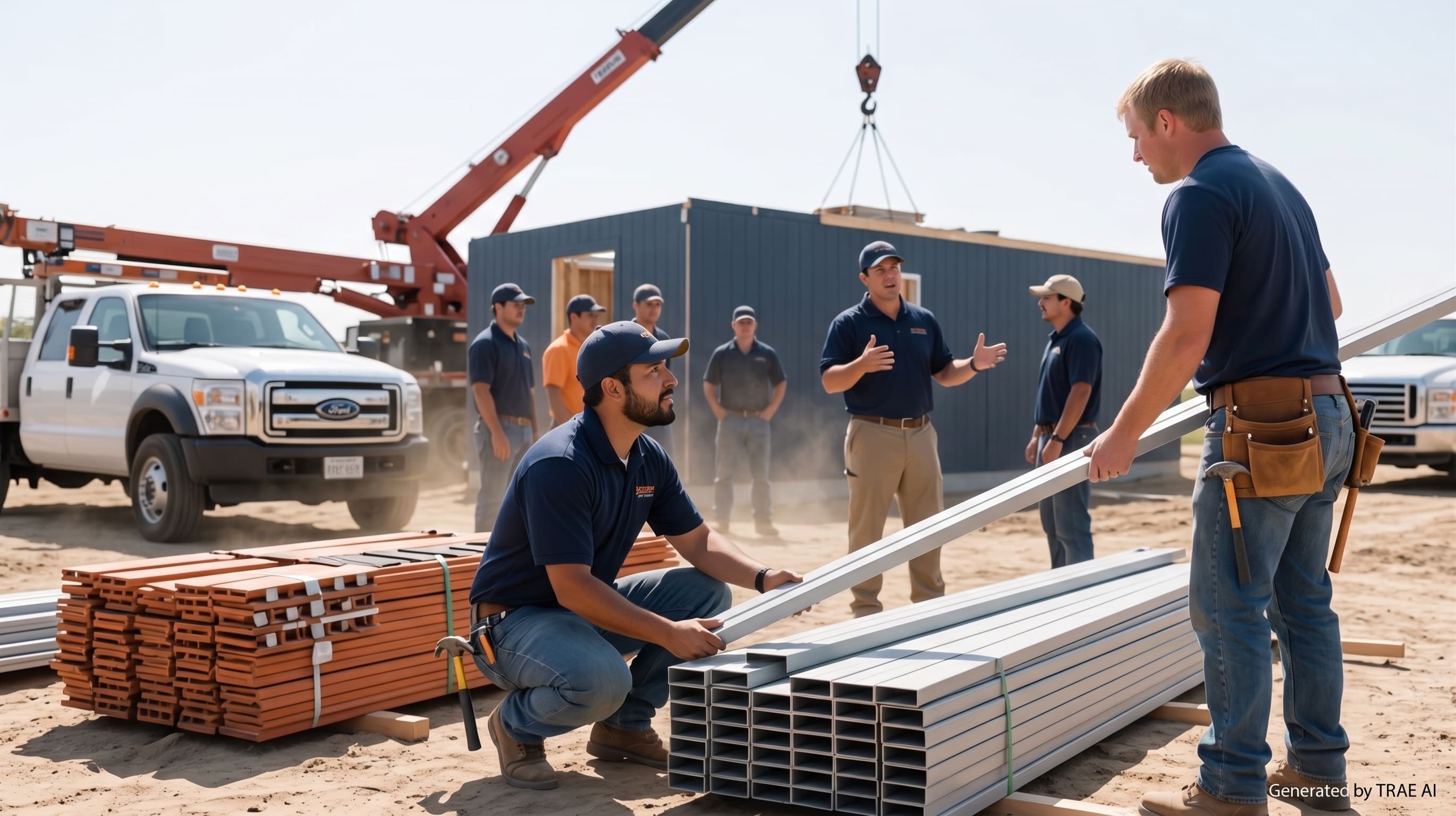 A TradeWize crew working together on a residential jobsite
